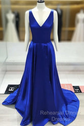 Royal Blue Semi Formal Prom Dress , Formal Dress, Evening Dress, Dance Dresses, Graduation Party Dress